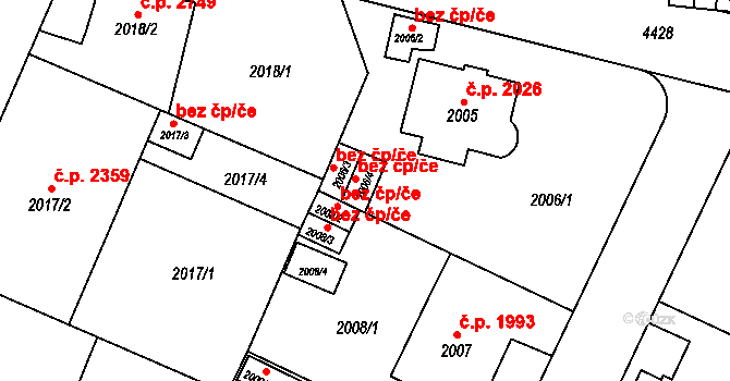 Teplice 41992989 na parcele st. 2006/4 v KÚ Teplice, Katastrální mapa
