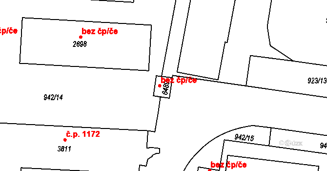 Třebíč 44144989 na parcele st. 6489 v KÚ Třebíč, Katastrální mapa