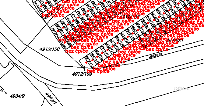 Chomutov 45029989 na parcele st. 4912/112 v KÚ Chomutov I, Katastrální mapa