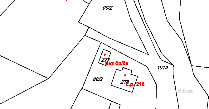 Horní Habartice 47037989 na parcele st. 277 v KÚ Horní Habartice, Katastrální mapa