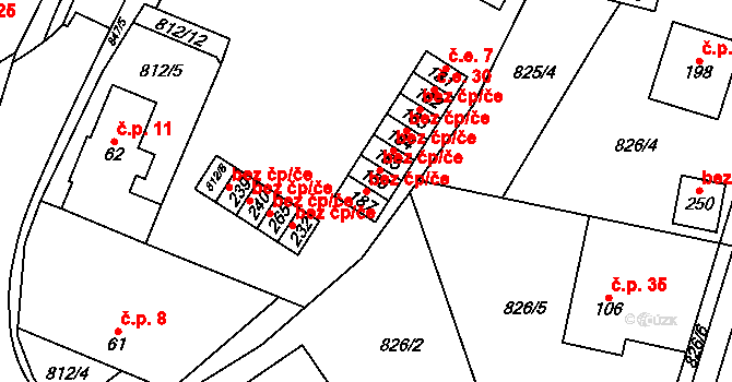 Jimramov 47448989 na parcele st. 187 v KÚ Trhonice, Katastrální mapa