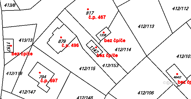 Šťáhlavy 48704989 na parcele st. 1147 v KÚ Šťáhlavy, Katastrální mapa