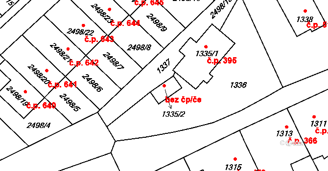 Jedovnice 48982989 na parcele st. 1335/2 v KÚ Jedovnice, Katastrální mapa