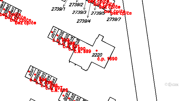 Slaný 1590 na parcele st. 2220 v KÚ Slaný, Katastrální mapa