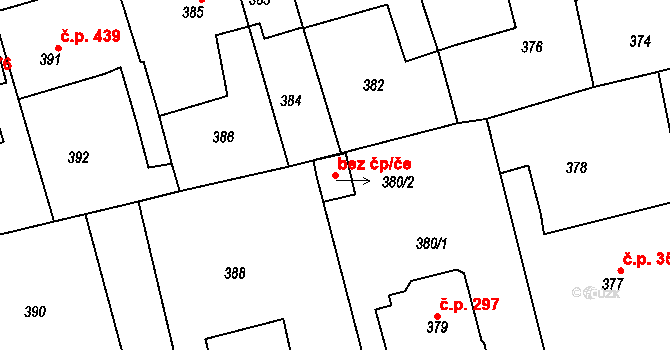 Velké Opatovice 90552989 na parcele st. 380/2 v KÚ Velké Opatovice, Katastrální mapa