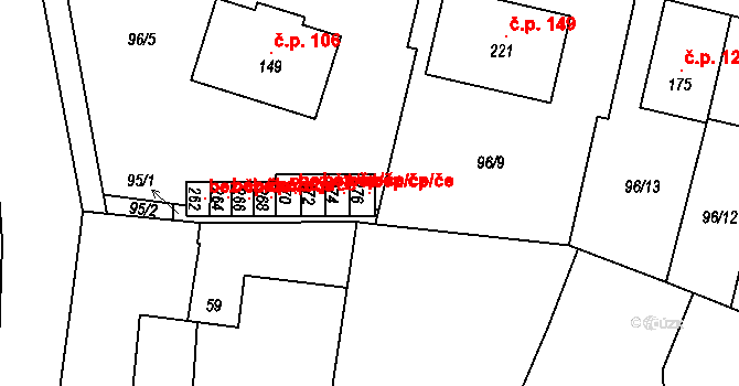 Svéradice 102790990 na parcele st. 276 v KÚ Svéradice, Katastrální mapa