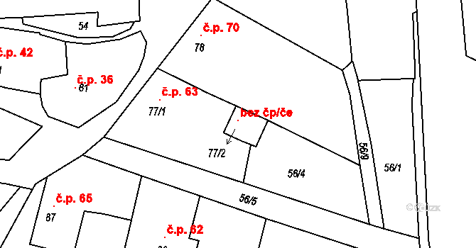 Řepice 106539990 na parcele st. 77/2 v KÚ Řepice, Katastrální mapa