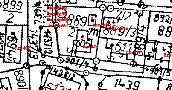 Jablonné v Podještědí 471 na parcele st. 605 v KÚ Jablonné v Podještědí, Katastrální mapa