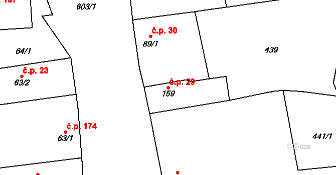 Straškov 29, Straškov-Vodochody na parcele st. 159 v KÚ Straškov, Katastrální mapa