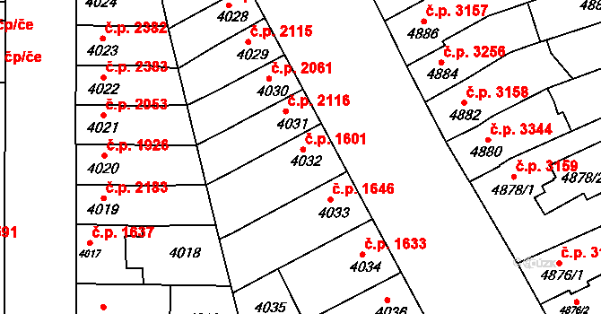 Židenice 1601, Brno na parcele st. 4032 v KÚ Židenice, Katastrální mapa