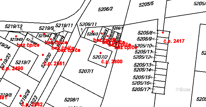 Východní Předměstí 240, Plzeň na parcele st. 5207/2 v KÚ Plzeň, Katastrální mapa