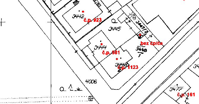 Poděbrady III 981, Poděbrady na parcele st. 3444 v KÚ Poděbrady, Katastrální mapa