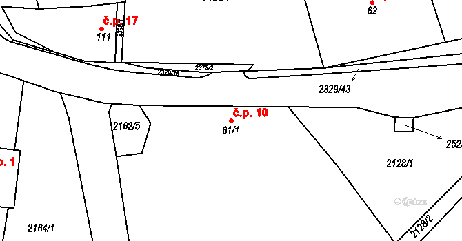 Petroupec 10, Petroupim na parcele st. 61/1 v KÚ Petroupim, Katastrální mapa