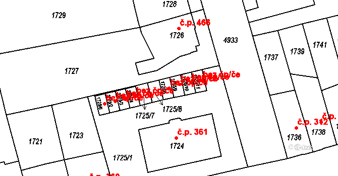 Vysoké Mýto 39443990 na parcele st. 1725/5 v KÚ Vysoké Mýto, Katastrální mapa