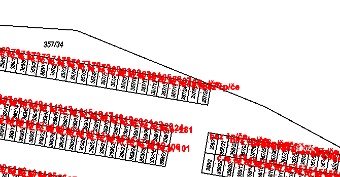 Rousínov 188 na parcele st. 357/14 v KÚ Rousínov u Vyškova, Katastrální mapa