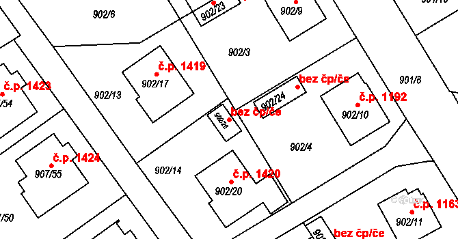 Rychnov nad Kněžnou 41994990 na parcele st. 902/26 v KÚ Rychnov nad Kněžnou, Katastrální mapa