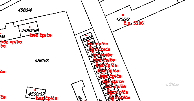 Teplice 42439990 na parcele st. 4560/26 v KÚ Teplice, Katastrální mapa