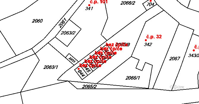 Štíty 42659990 na parcele st. 648 v KÚ Štíty-město, Katastrální mapa