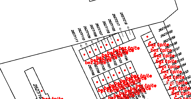 Opava 43782990 na parcele st. 2627/109 v KÚ Opava-Předměstí, Katastrální mapa