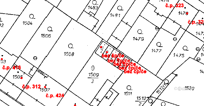 Poděbrady 46293990 na parcele st. 1509/2 v KÚ Poděbrady, Katastrální mapa