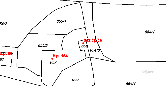 Lubná 46449990 na parcele st. 658 v KÚ Lubná u Rakovníka, Katastrální mapa