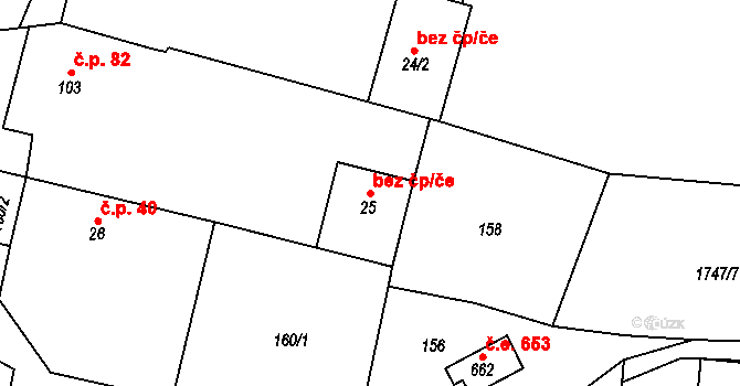 Lančov 47479990 na parcele st. 25 v KÚ Lančov, Katastrální mapa
