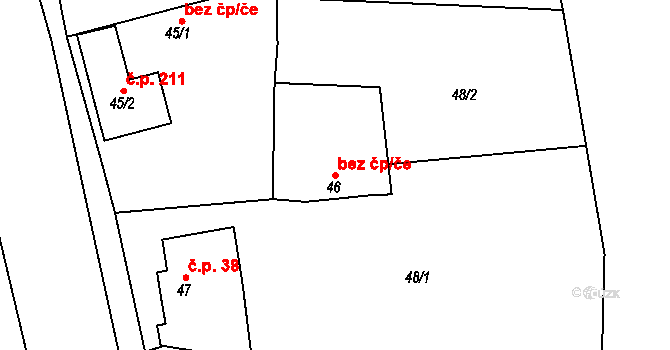 Cvrčovice 49979990 na parcele st. 46 v KÚ Cvrčovice u Pohořelic, Katastrální mapa