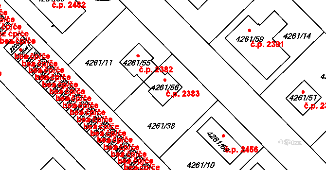 Zábřeh 2383 na parcele st. 4261/56 v KÚ Zábřeh na Moravě, Katastrální mapa