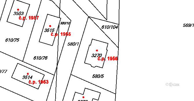 Lysá nad Labem 1956 na parcele st. 3270 v KÚ Lysá nad Labem, Katastrální mapa