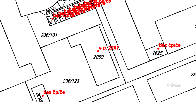 Nový Jičín 2267 na parcele st. 2059 v KÚ Nový Jičín-Dolní Předměstí, Katastrální mapa