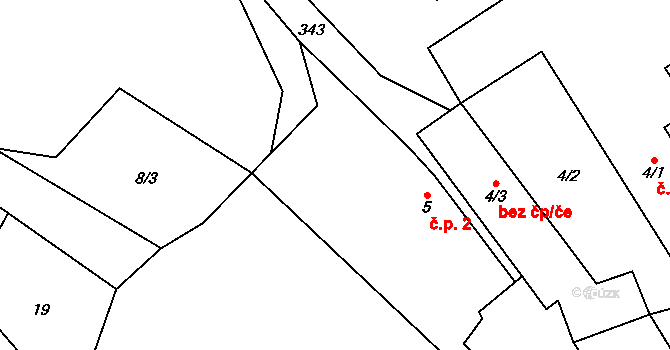 Litkovice 2, Žirovnice na parcele st. 5 v KÚ Litkovice, Katastrální mapa