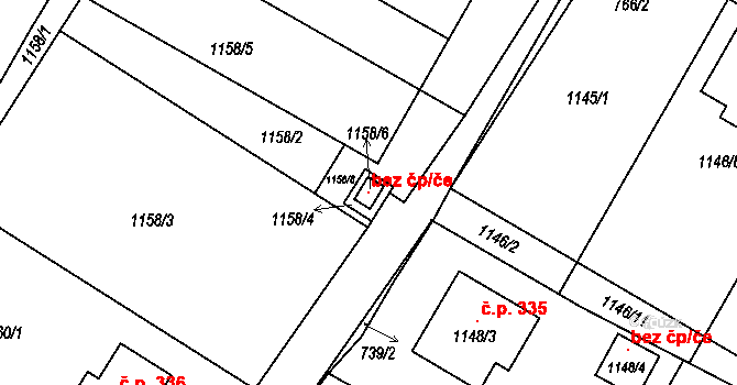 Bystřice pod Hostýnem 105804991 na parcele st. 1158/6 v KÚ Rychlov u Bystřice pod Hostýnem, Katastrální mapa