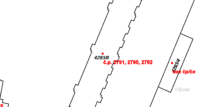 Přerov I-Město 2790,2791,2792, Přerov na parcele st. 4293/6 v KÚ Přerov, Katastrální mapa