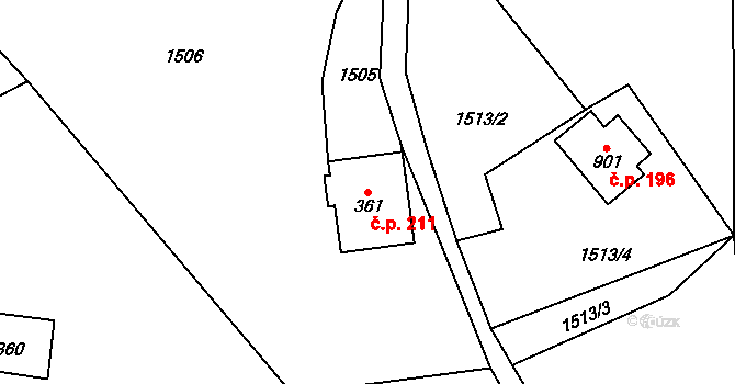 Dolní Rokytnice 211, Rokytnice nad Jizerou na parcele st. 361 v KÚ Dolní Rokytnice, Katastrální mapa
