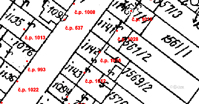 Lanžhot 1016 na parcele st. 1142 v KÚ Lanžhot, Katastrální mapa