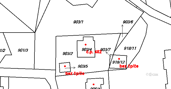 Podmoklice 482, Semily na parcele st. 903/4 v KÚ Semily, Katastrální mapa