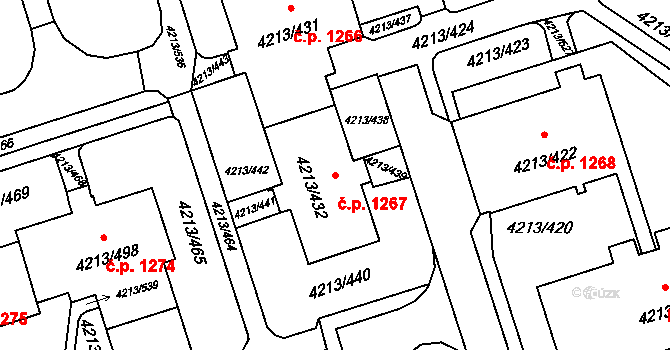 Lutyně 1267, Orlová na parcele st. 4213/432 v KÚ Horní Lutyně, Katastrální mapa