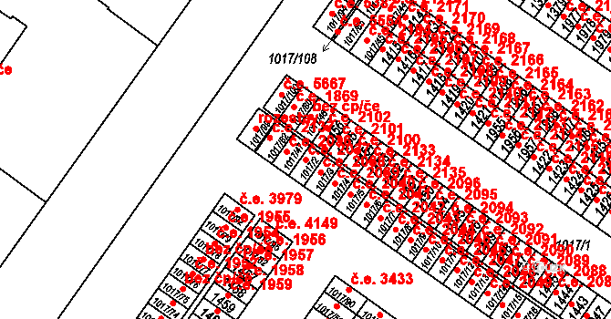 Bukov 2037, Ústí nad Labem na parcele st. 1017/2 v KÚ Bukov, Katastrální mapa