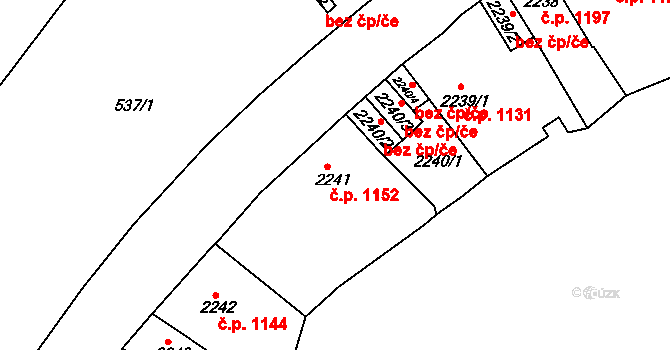 Teplice 1152 na parcele st. 2241 v KÚ Teplice, Katastrální mapa