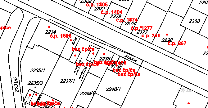 Předměstí 1495, Litoměřice na parcele st. 2238 v KÚ Litoměřice, Katastrální mapa