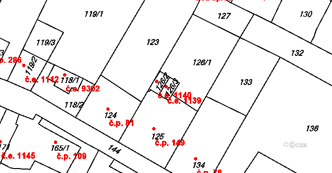 Děčín VII-Chrochvice 1139, Děčín na parcele st. 126/3 v KÚ Chrochvice, Katastrální mapa