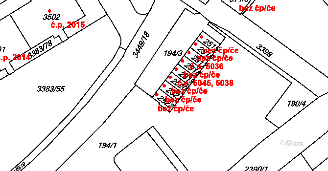 Česká Třebová 39405991 na parcele st. 2521 v KÚ Česká Třebová, Katastrální mapa