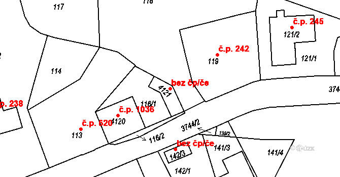 Žamberk 39440991 na parcele st. 4121 v KÚ Žamberk, Katastrální mapa