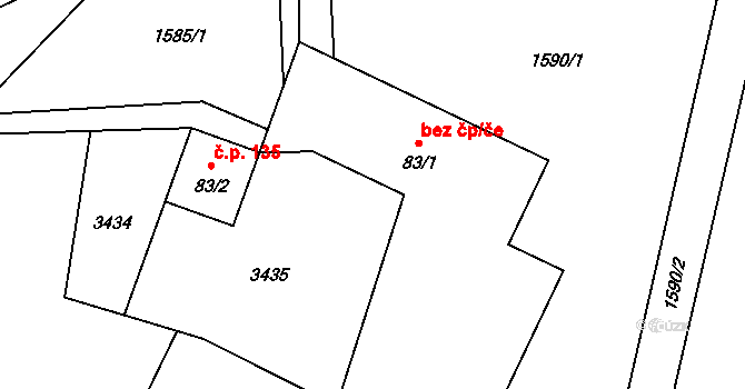 Bohušov 39535991 na parcele st. 83/1 v KÚ Bohušov, Katastrální mapa