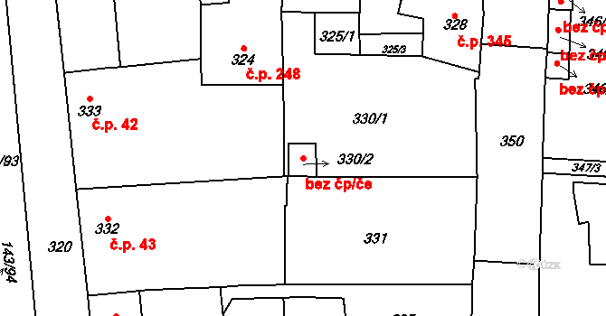 Nýřany 39616991 na parcele st. 330/2 v KÚ Nýřany, Katastrální mapa