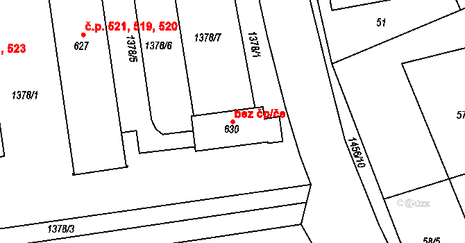 Velké Poříčí 40353991 na parcele st. 630 v KÚ Velké Poříčí, Katastrální mapa