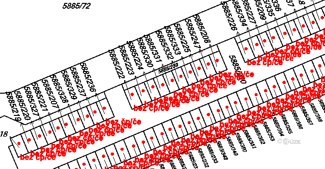 Chomutov 41765991 na parcele st. 5885/330 v KÚ Chomutov I, Katastrální mapa