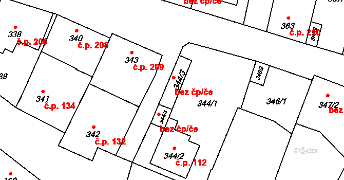 Šanov 42074991 na parcele st. 344/3 v KÚ Šanov nad Jevišovkou, Katastrální mapa