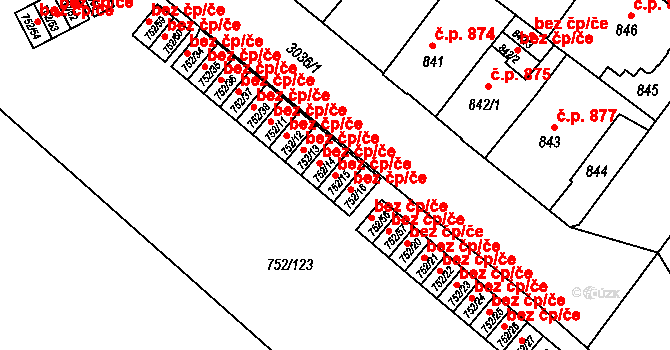Opava 42178991 na parcele st. 752/15 v KÚ Opava-Předměstí, Katastrální mapa