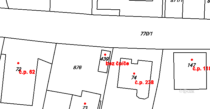Chrastava 42300991 na parcele st. 439 v KÚ Dolní Chrastava, Katastrální mapa